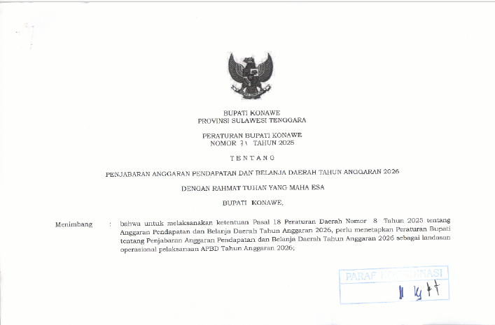 PERBUP APBD TAHUN 2026 KABUPATEN KONAWE